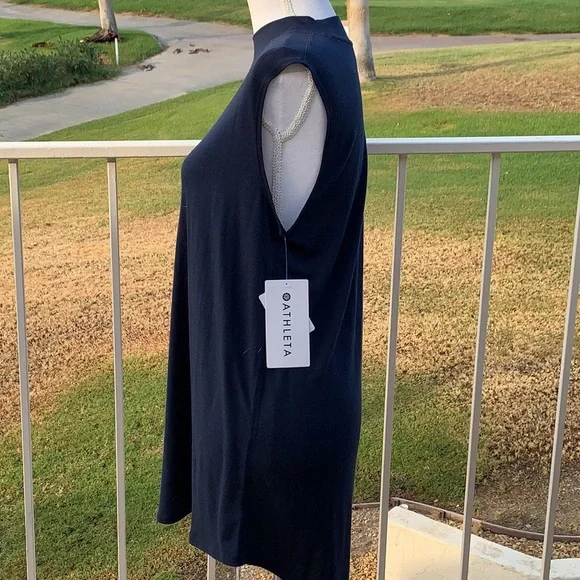 Athleta Navy threadlight relaxed mock neck tank sm - Picture 5 of 8